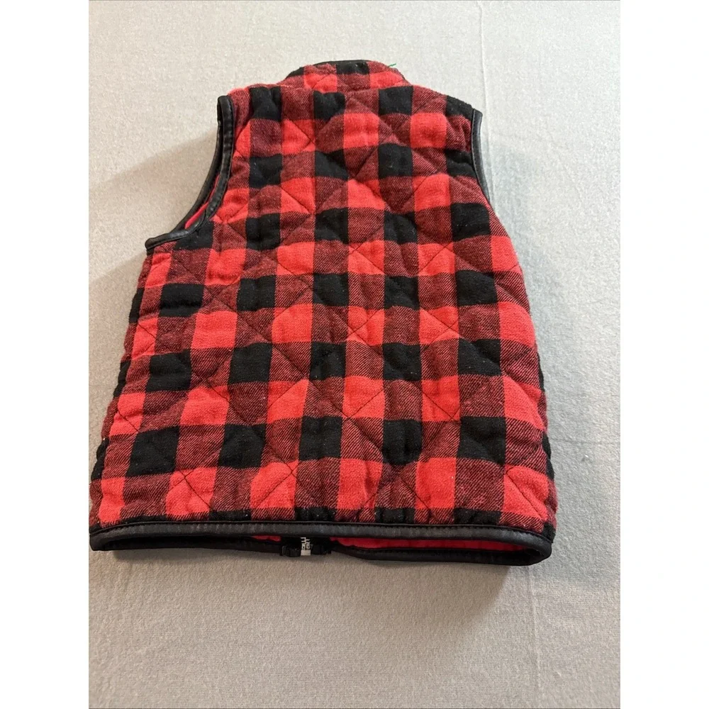 Buffalo Plaid Kids Cotton Vest Zipper Front Size 100 Ages 3T-4T